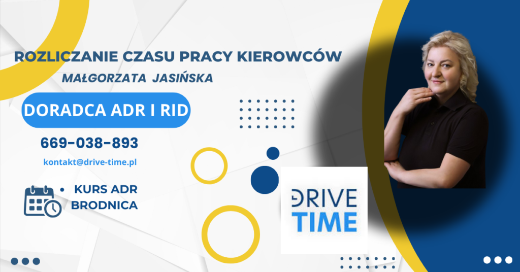 ROZLICZANIE CZASU PRACY KIEROWCÓW DORADCA ADR I RID KURS ADR